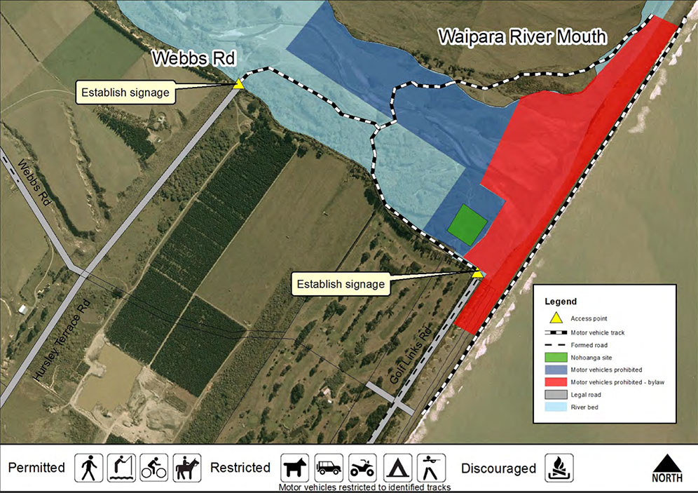 Waipara River Mouth action map